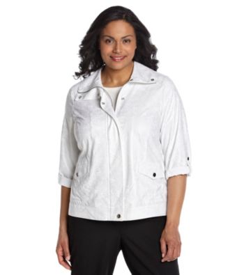 Laura Ashley® Plus Size White Metallic Animal Weekend Jacket