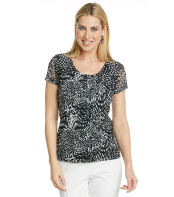Laura Ashley® Dot Animal Mesh Tee