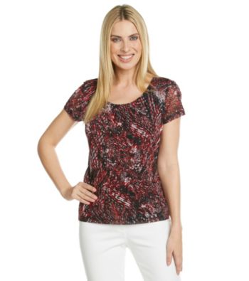 Laura Ashley® Abstract Reptile Mesh Tee