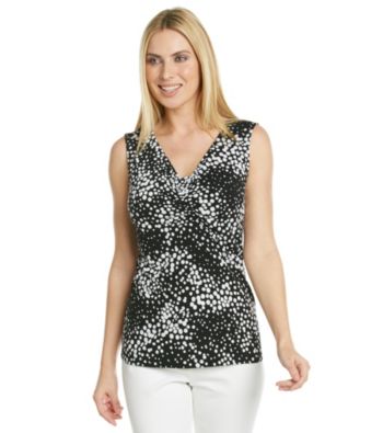 Laura Ashley® Cluster Dot Ruched V-Neck Tank