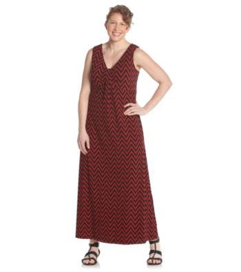 Laura Ashley® Plus Size Zigzag Print Maxi Dress