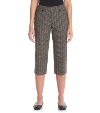 Briggs New York® Traditional Waistband All Over Print Crop Pant