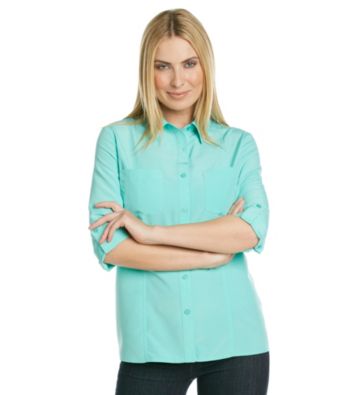 Notations® Roll-Tab Button Front Shirt