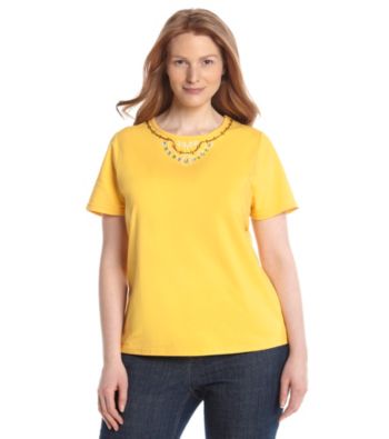 Breckenridge® Plus Size Ringer Knit Tee