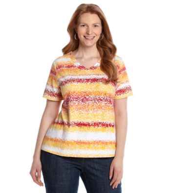 Breckenridge® Plus Size V-neck Stripe Tee