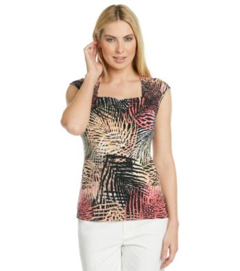 Evan-Picone® Leaf Printed Knit Top