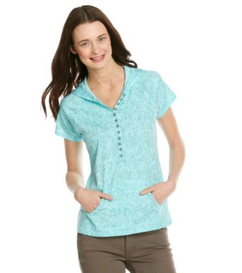 Ruff Hewn Short Sleeve Henley Hooded Kangaroo Pocket Tee