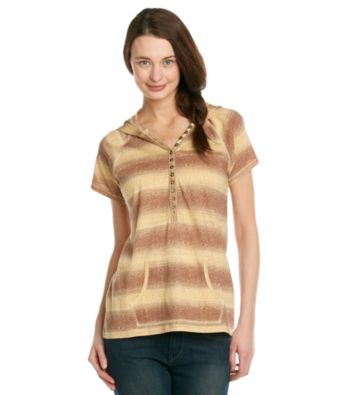 Ruff Hewn Short Sleeve Henley Hooded Kangaroo Pocket Tee