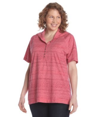 Ruff Hewn Plus Size Short Sleeve Henley Hooded Tee