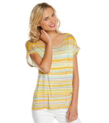 Nine West Vintage America Collection® Short Sleeve Scoopneck Freesia Striped Tee