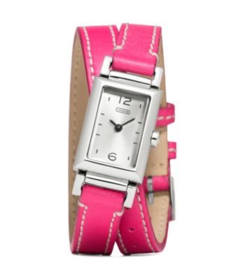 COACH PINK MADISON DOUBLE WRAP WATCH