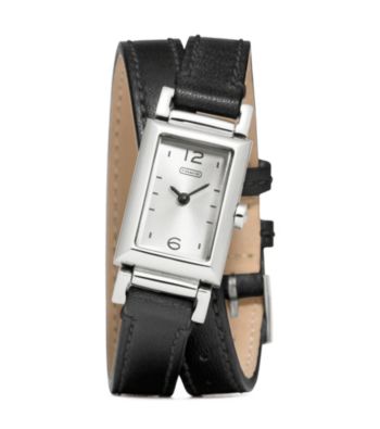 COACH BLACK MADISON DOUBLE WRAP WATCH