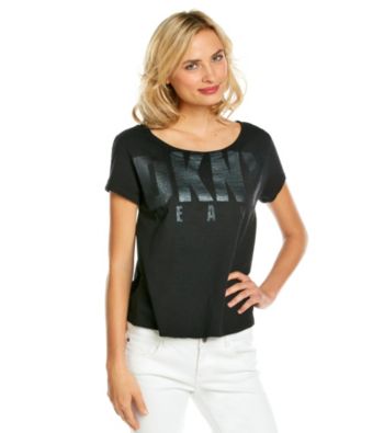 DKNY JEANS® Short Sleeve Scoopneck Logo Tee