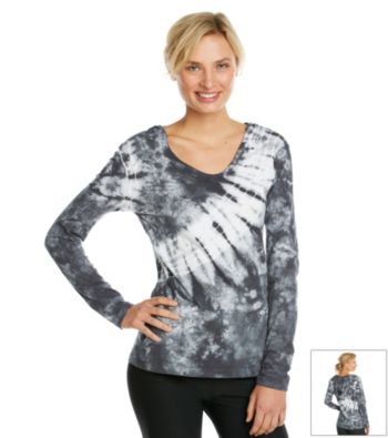 Calvin Klein Performance Long Sleeve Scoopneck Tie-Dye Hooded Tee