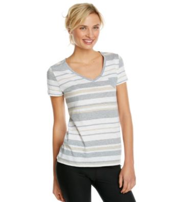 Calvin Klein Performance Short Sleeve V-Neck Striped Tee