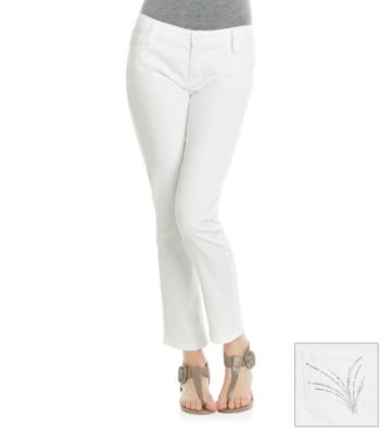 Jones New York Signature® White Soho Ankle Jeans with Firework Bling