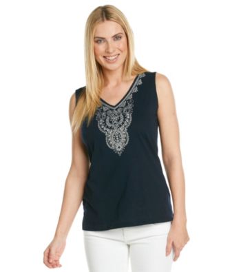 Jones New York Sport® Navy Embroidered Tunic