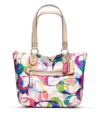 COACH POPPY STAMPED C SMALL TOTE