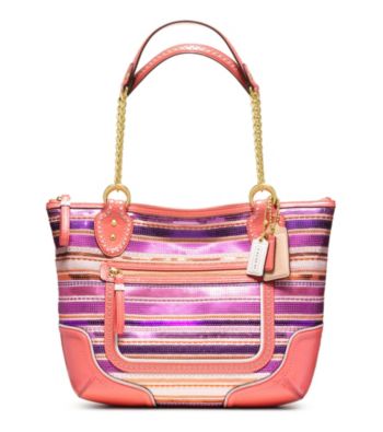 COACH POPPY SEQUIN SMALL CHAIN TOTE