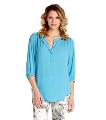 Karen Kane® SplitNeck Ruched Top