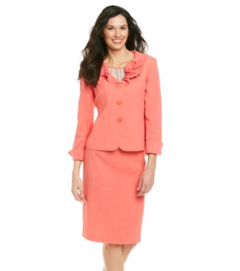 Le Suit® Tweed Jacket with Skirt Set