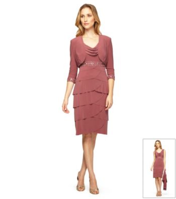 Alex Evenings® Drapeneck Dress with Jacket