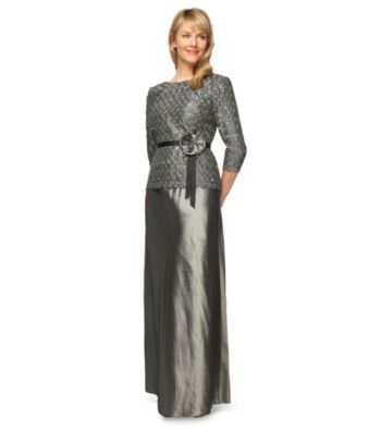 Alex Evenings® Bateau Neckline Lace Bodice Dress