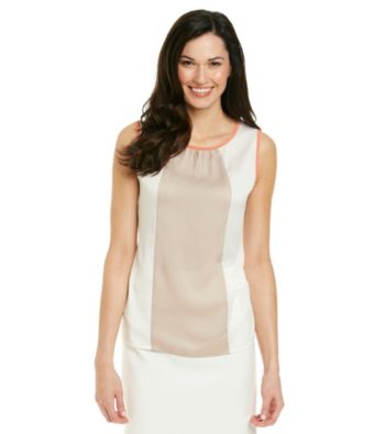 Nine West® Sleeveless Scoopneck Colorblock Cami