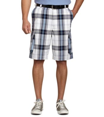 555 Turnpike™ Men's Big & Tall Blue Plaid Cargo Short