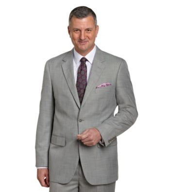 Traveler Technology™ Men's Big & Tall Grey Stepweave 2-Button Suit Jacket