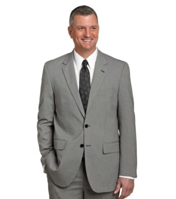 Traveler Technology™ Men's Big & Tall Black/White 2-Butto Mini Houndstooth Suit Jacket