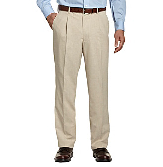 UPC 841559000833 product image for Traveler Technology™ Men's Big & Tall Tan Waist-Relaxer Linen Pleated Pant | upcitemdb.com