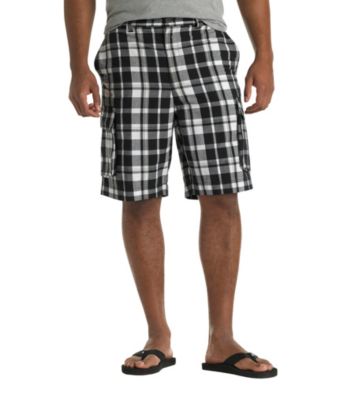 555 Turnpike™ Men's Big & Tall Black/White Plaid Cargo Short