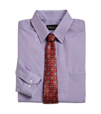 Gold Series™ Men's Big & Tall Blue Wrinkle-Free Small Check Dress Shirt