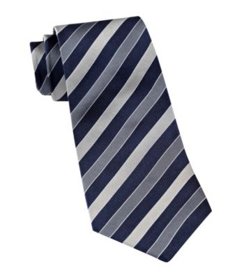 Gold Series™ Men's Big & Tall Grey Silk Stripe Tie