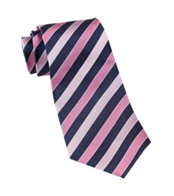 Gold Seriies™ Men's Big & Tall Pink Silk Stripe Tie