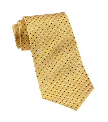 Gold Series™ Men's Big & Tall Yellow Textured Dot Silk Tie