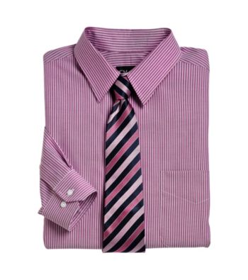 Gold Series™ Men's Big & Tall Wrinkle-Free Bengal Stripe Dress Shirt