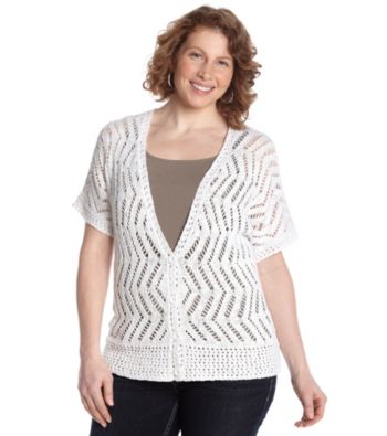 Jones New York Sport® Plus Size Buttonfront Crochet Cardigan