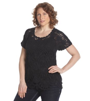 Fever™ Plus Size Crochet Pull-Over Top