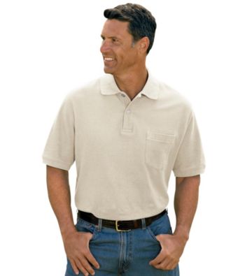 Harbor Bay® Men's Big & Tall Short Sleeve Pocket Pique Polo