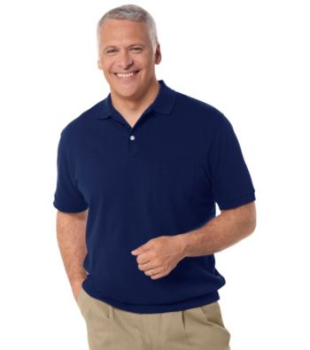 Harbor Bay® Men's Big & Tall Short Sleeve Banded-Bottom Pique Polo