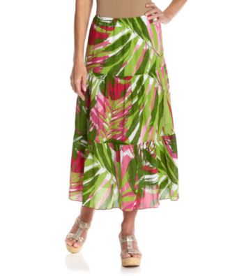 Ruby Rd.® Petites' Printed Crinkle Gauze Skirt