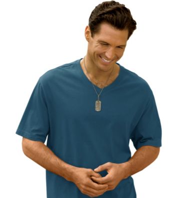 Harbor Bay® Men's Big & Tall Short Sleeve V-Neck Wicking Jersey Tee