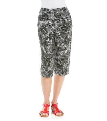 Ruby Rd.® Petites' Palm Print Skimmer Pants