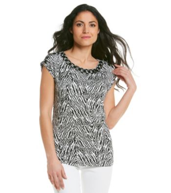 Ruby Rd.® Petites' Print Boatneck Top