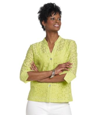 Ruby Rd.® Petites' Floral Lace Buttonfront Shirt