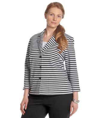 Alfred Dunner® Plus Size Striped Jacket