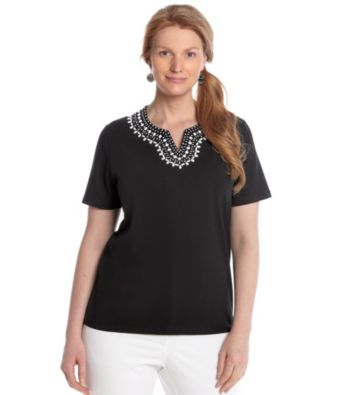 Alfred Dunner® Plus Size Beaded Knit Top