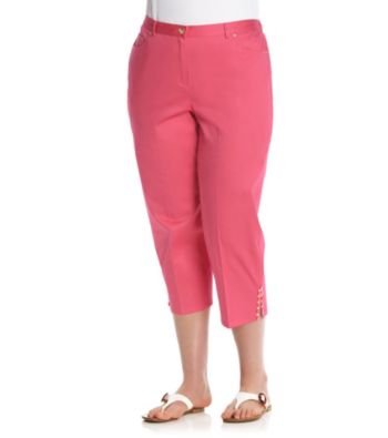 Ruby Rd.® Plus Size Embellished Sateen Capri